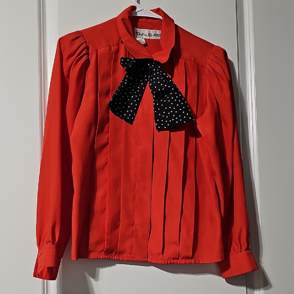 Vintage Blouse with Polka Dot Bow